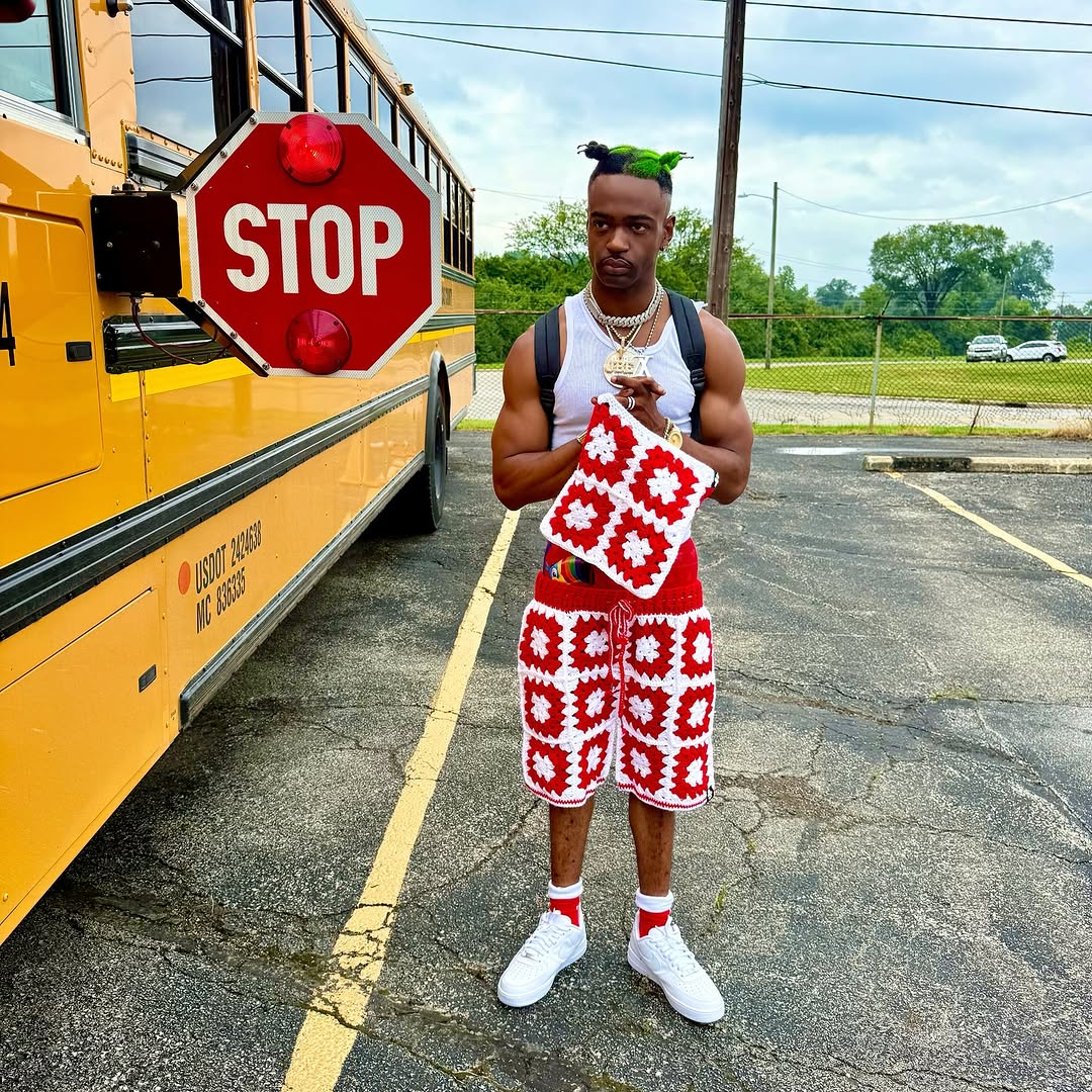 Crimson Red Crochet Shorts