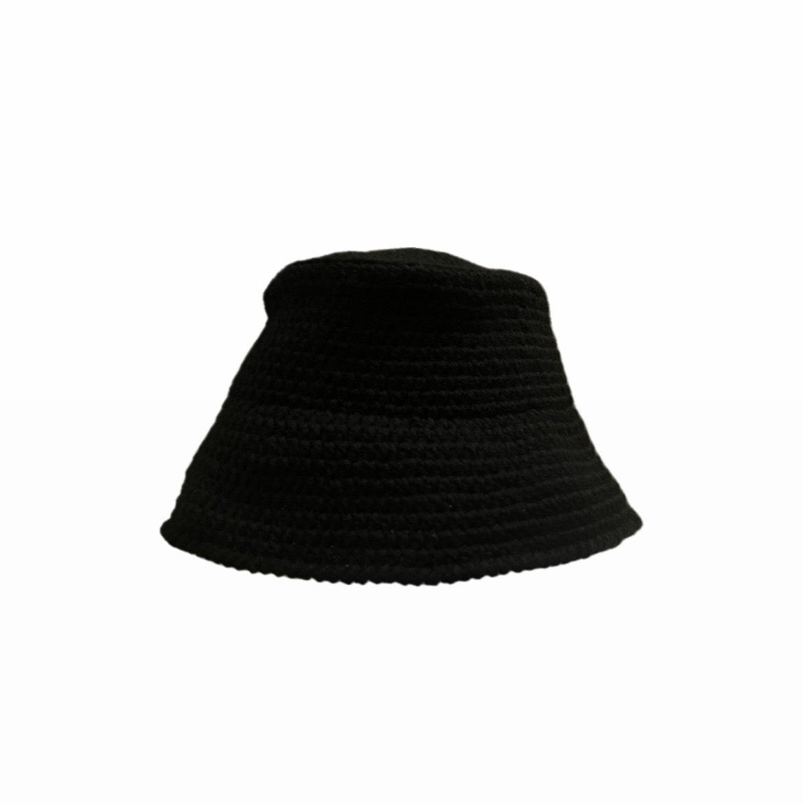 Black Bucket Crochet Hat