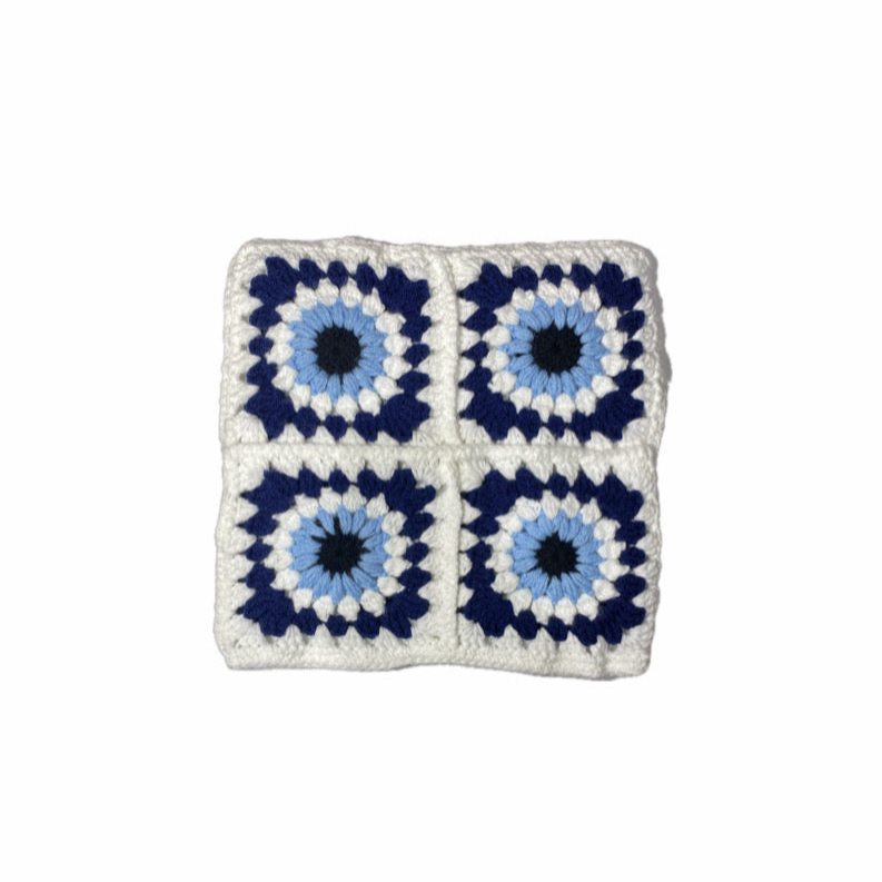 Ivory Evil Eye Crochet Hat