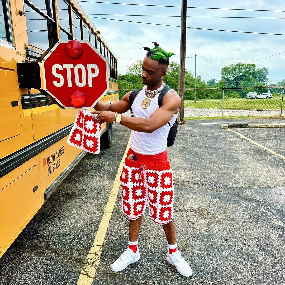 Crimson Red Crochet Shorts