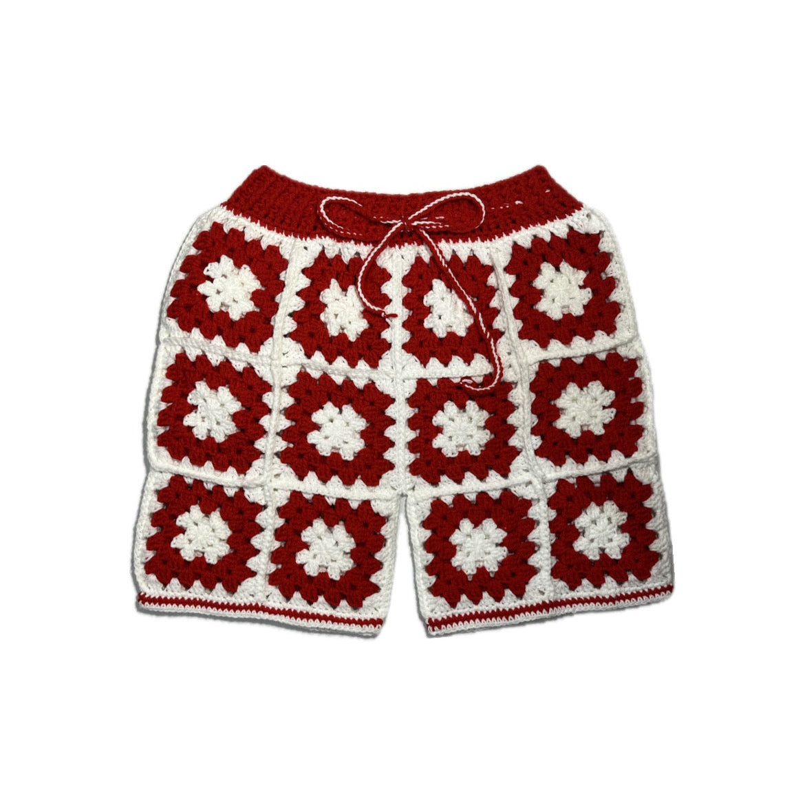 Crimson Red Crochet Shorts